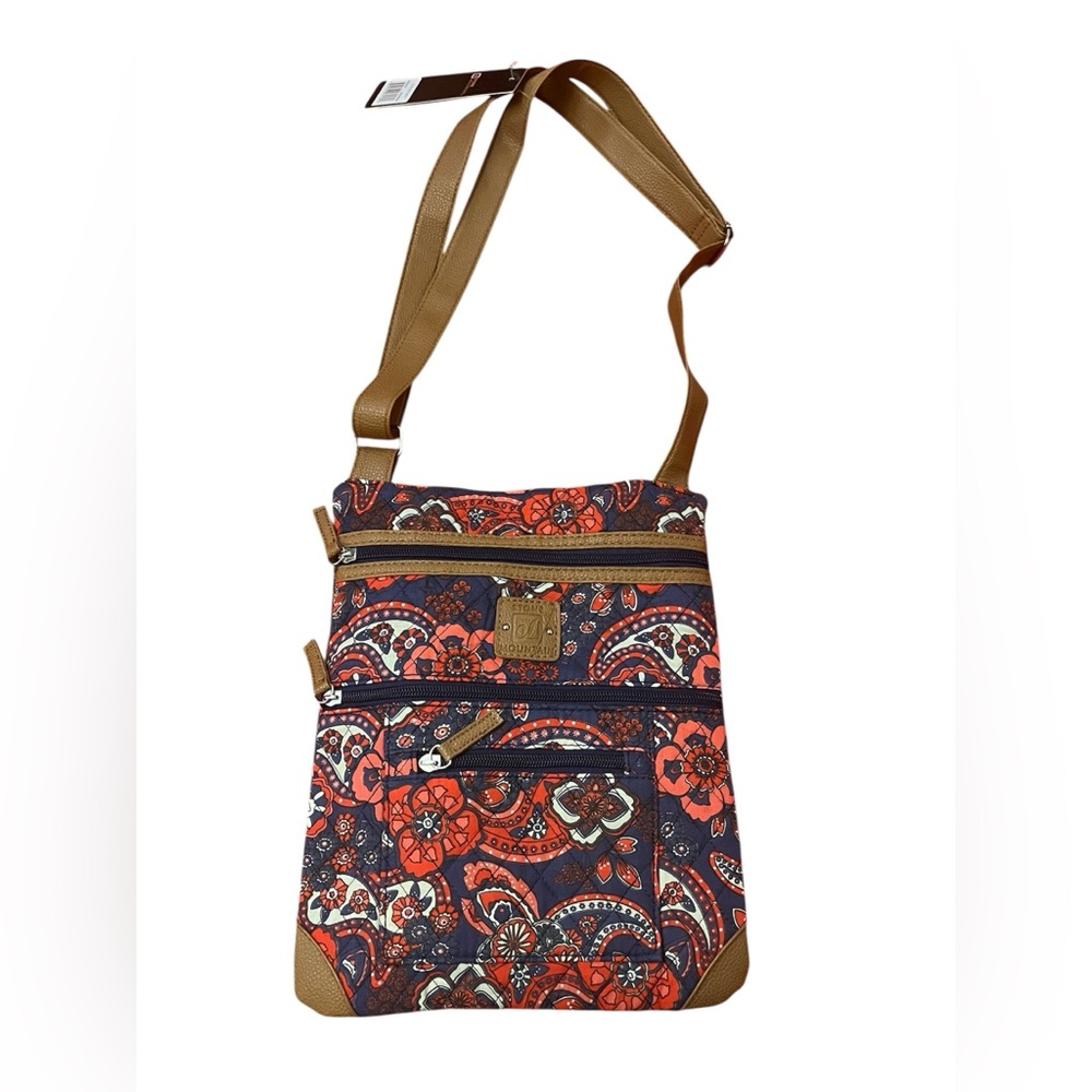 Stone Mountain Accessories Red and Brown Crossbody Bag